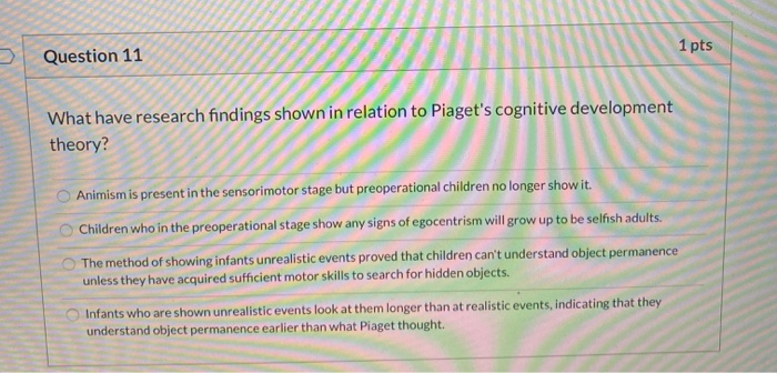 Solved 1 pts Question 11 What have research findings shown Chegg