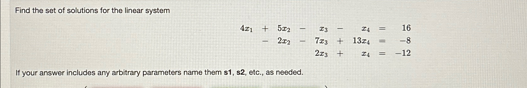 Solved Find The Set Of Solutions For The Linear | Chegg.com