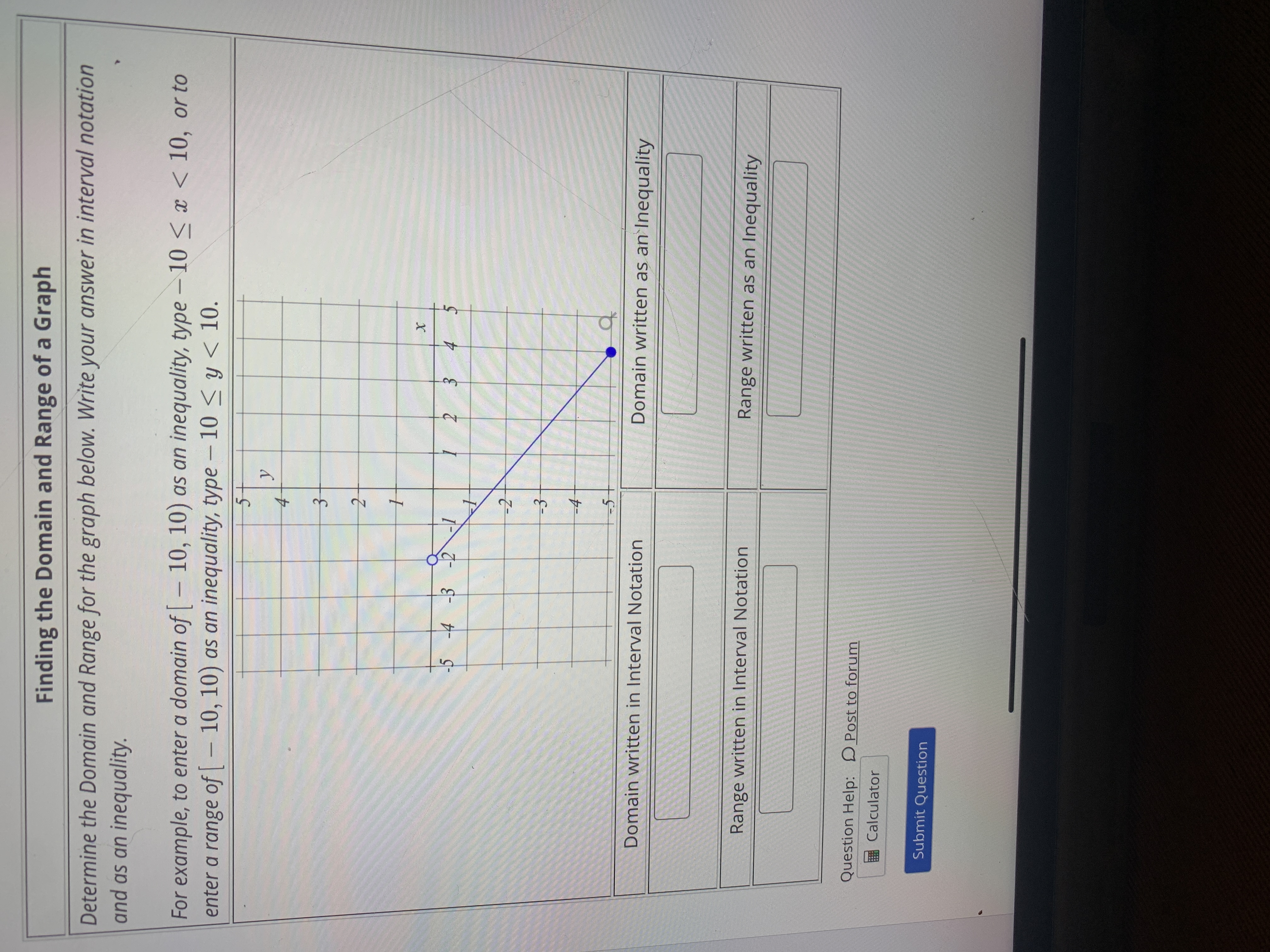 Solved Finding the Domain and Range of a GraphDetermine the | Chegg.com