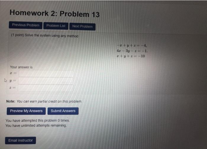 Solved Homework 2: Problem 13 Previous Problem Problem List | Chegg.com