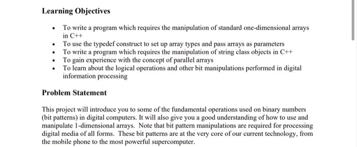 Learning Objectives • To write a program which | Chegg.com