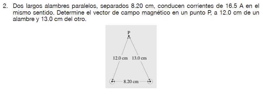 Solved Dos largos alambres paralelos, separados 8.20 ﻿cm, | Chegg.com