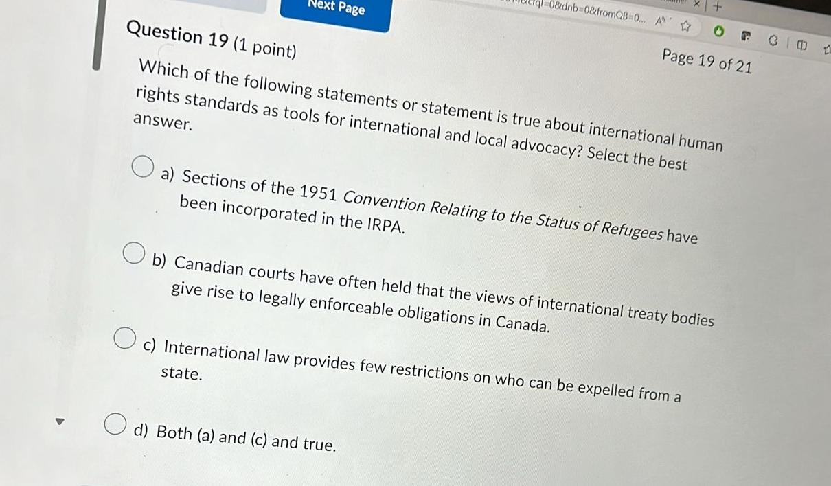 Solved Question 19 (1 ﻿point)Which of the following | Chegg.com
