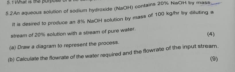 Solved 5.2An aqueous solution of sodium hydroxide (NaOH) | Chegg.com