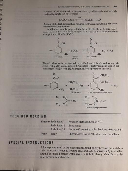 Solved 50 EXPERIMENT 50 N,N-Diethyl-m-Toluamide: The Insect | Sns-Brigh10