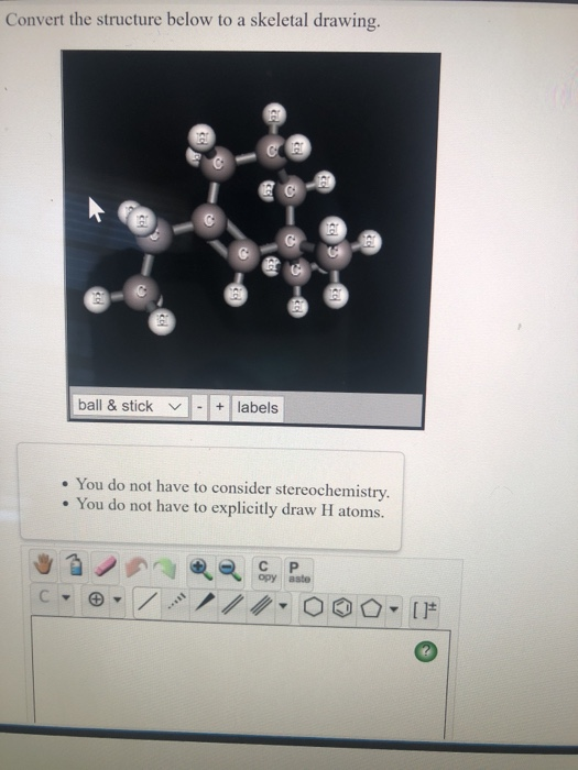 Solved Convert the structure below to a skeletal drawing. co | Chegg.com