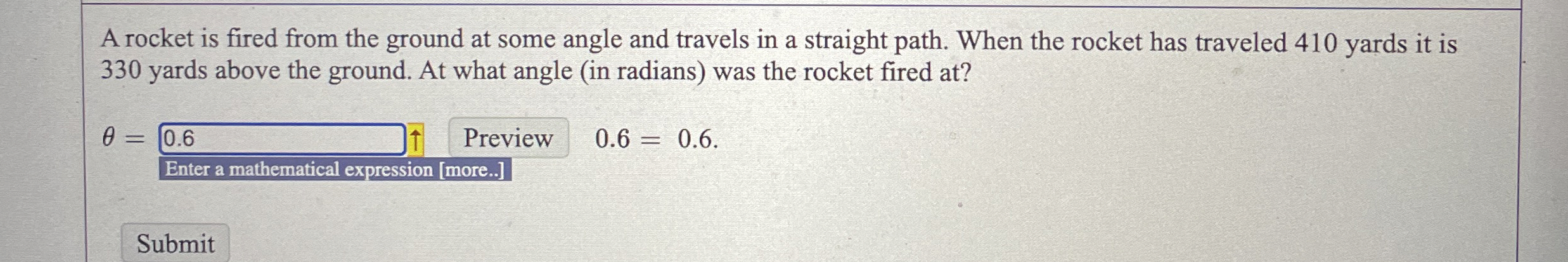 Solved A rocket is fired from the ground at some angle and | Chegg.com