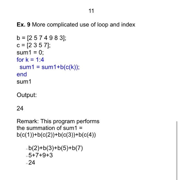 11 Ex 9 More Complicated Use Of Loop And Index Chegg Com