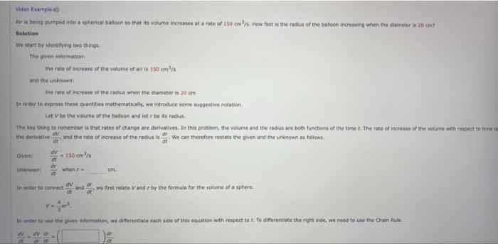 Solved Video Example Air is being pumped into a spherical | Chegg.com