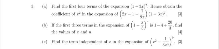 Solved (a) Find the first four terms of the expansion | Chegg.com