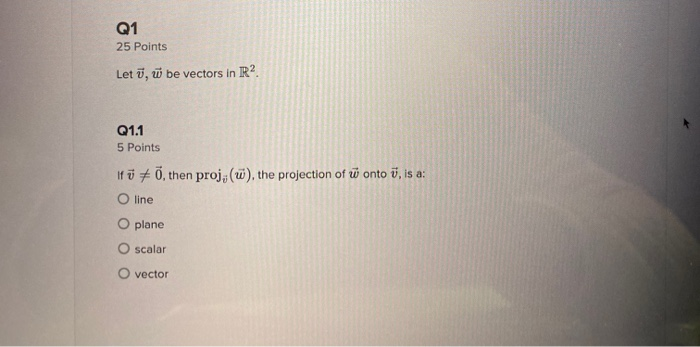 Solved Q1 25 Points Let U Be Vectors In R2 Q1 1 5 Points Chegg Com