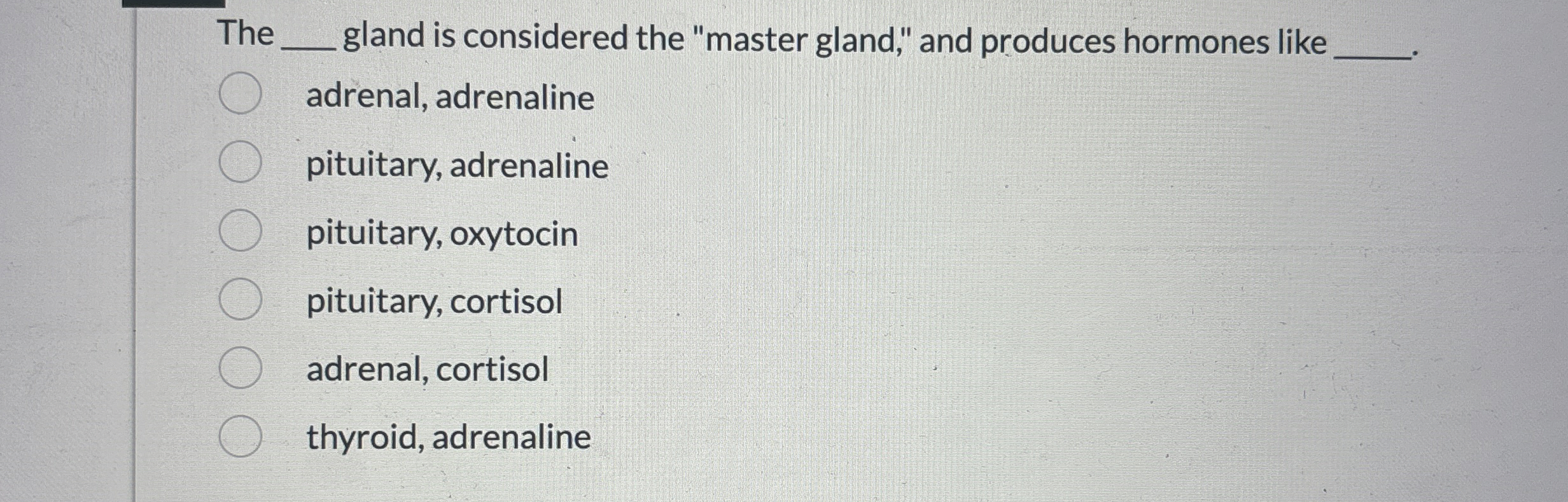 Solved Thegland is considered the "master gland," and