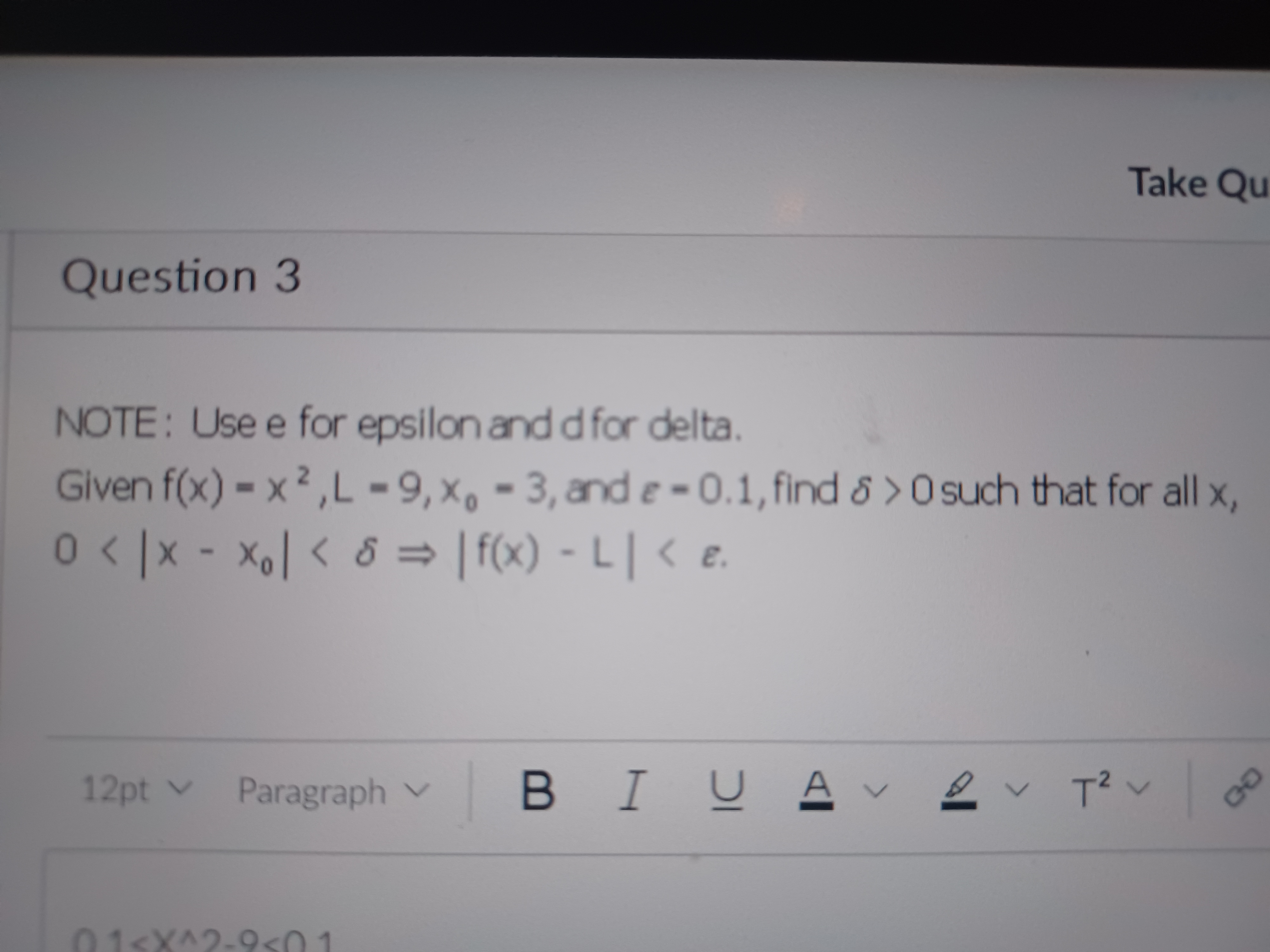 Solved Question 3NOTE: Use e for epsilon and d for | Chegg.com