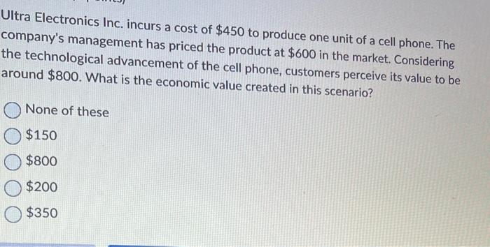 Solved Ultra Electronics Inc Incurs A Cost Of 450 To Chegg Com   Image