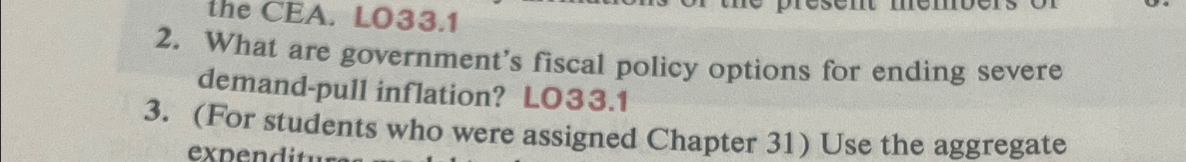 Solved What are government's fiscal policy options for | Chegg.com