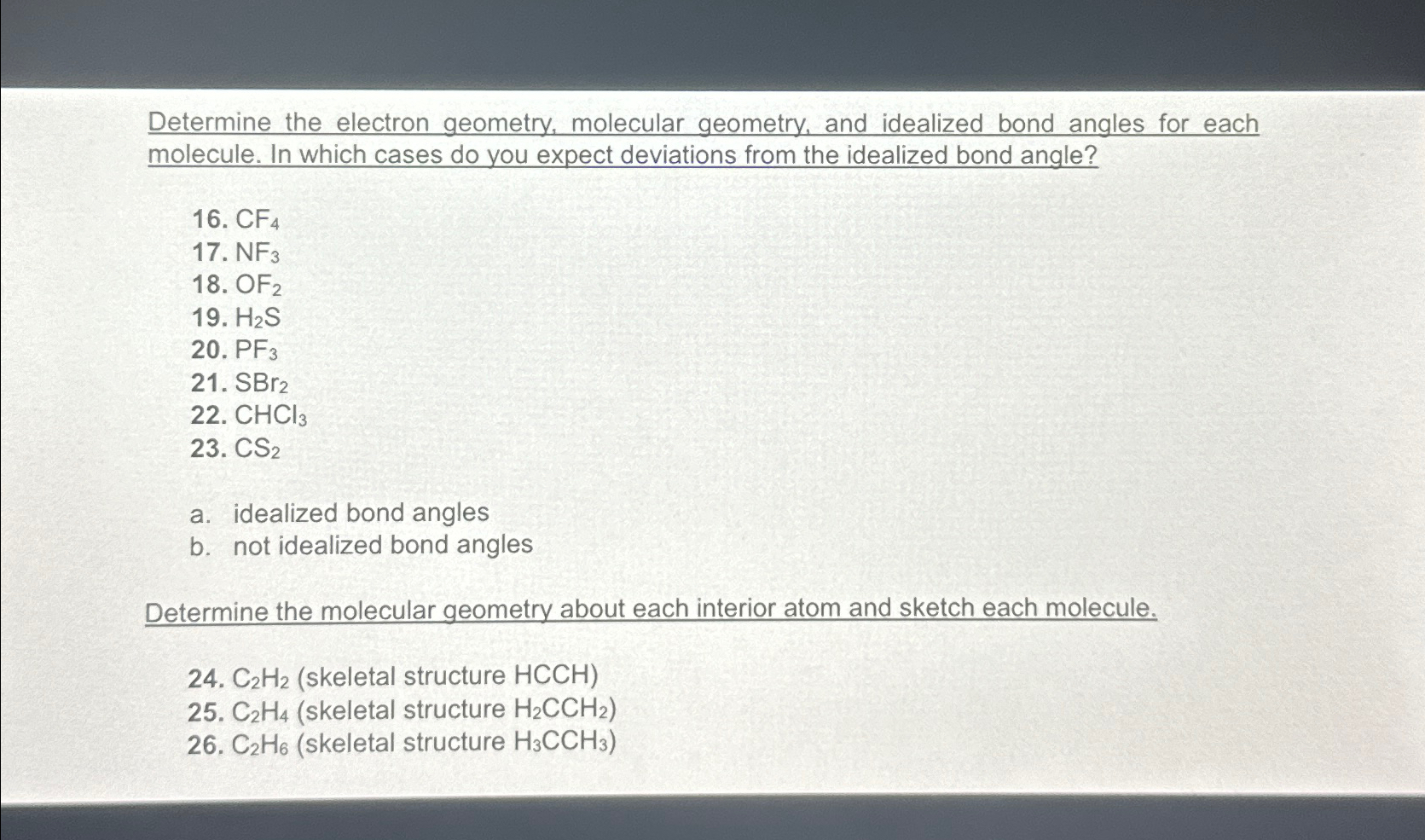 Solved Determine the electron geometry molecular geometry