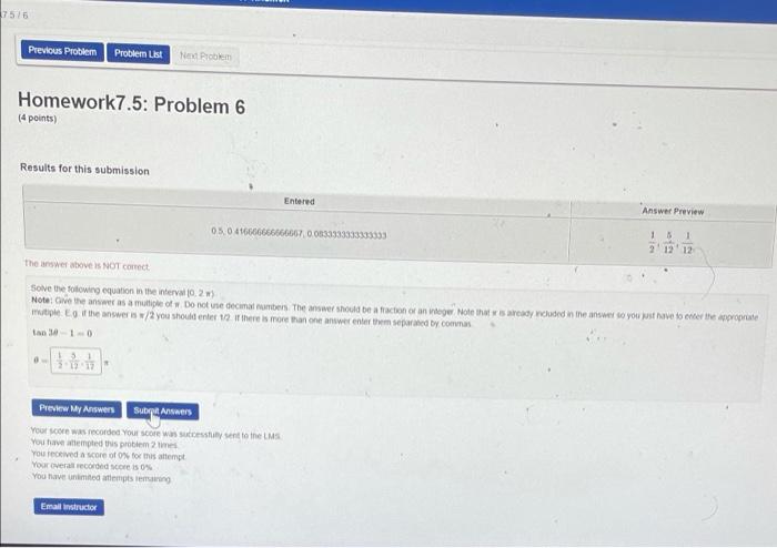 Solved 7515 Previous Problem Problem List Next Picblem | Chegg.com