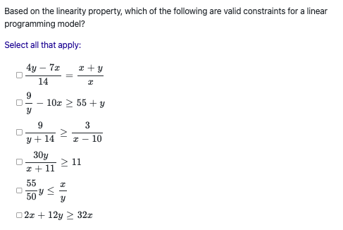 Solved Based on the linearity property, which of the | Chegg.com