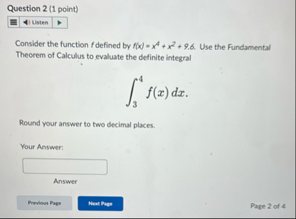 Solved Question 2 (1 ﻿point)Consider the function f ﻿defined | Chegg.com