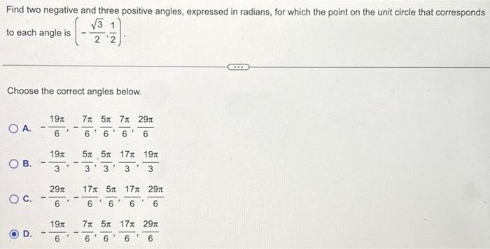 Solved Find two negative and three positive angles, | Chegg.com