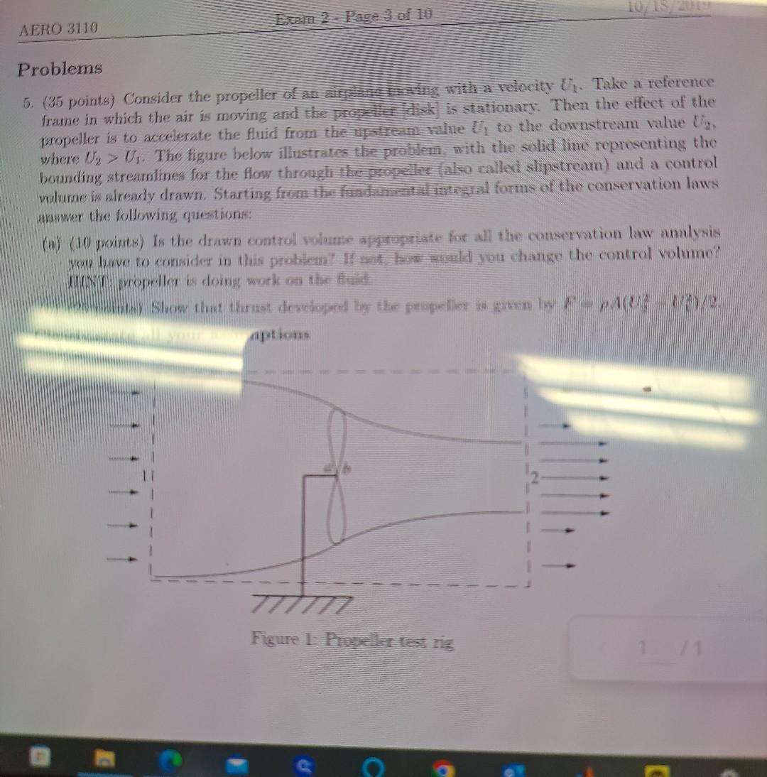 Solved Problems 5. (35 points) Consider the propeller of and | Chegg.com image.