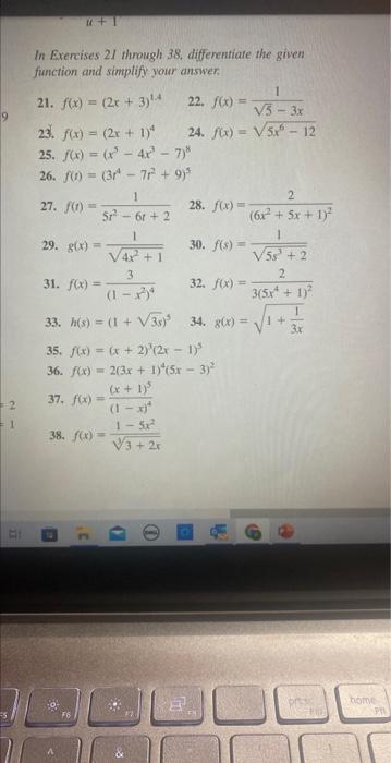 Solved In Exercises Through Differentiate The Given Chegg Com