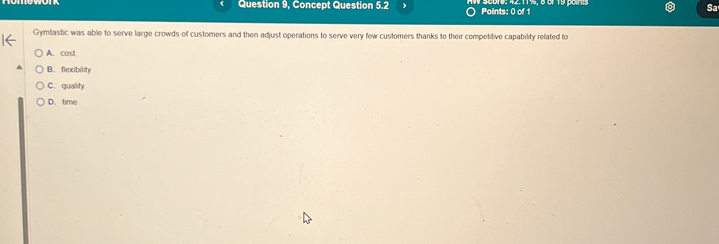 Solved Question 9, ﻿Concept Question 5.2Points: 0 ﻿of | Chegg.com