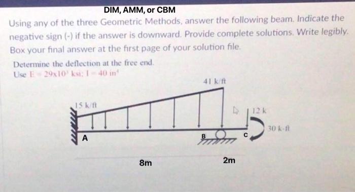 Solved DIM, AMM, or CBM Using any of the three Geometric | Chegg.com