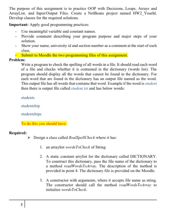 The purpose of this assignment is to practice OOP | Chegg.com