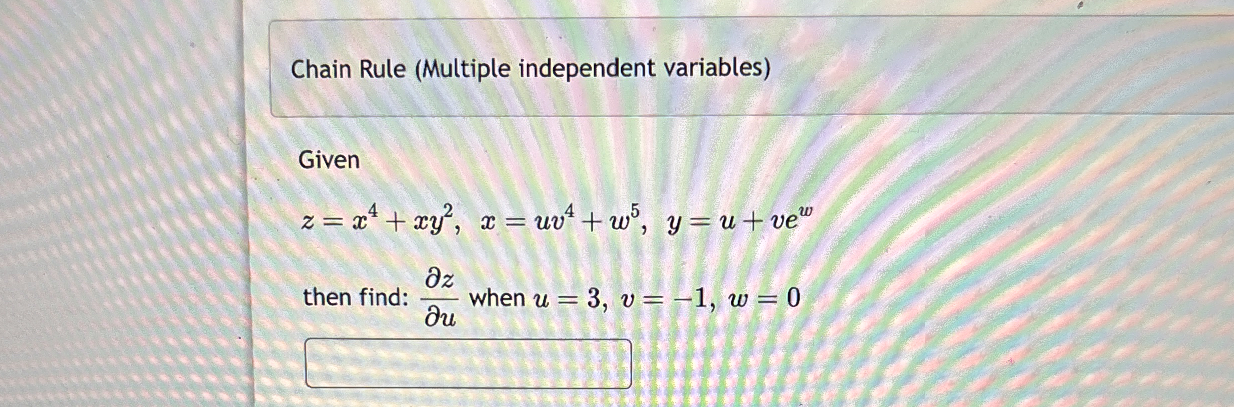 Solved Chain Rule (Multiple independent | Chegg.com