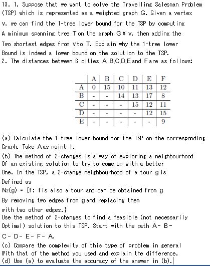 Solved Suppose that we want to solve the Travell ing | Chegg.com