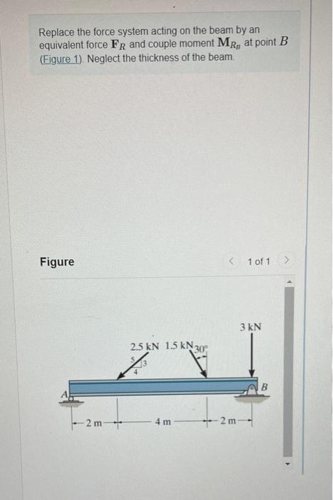 Solved Replace The Force System Acting On The Beam By An | Chegg.com