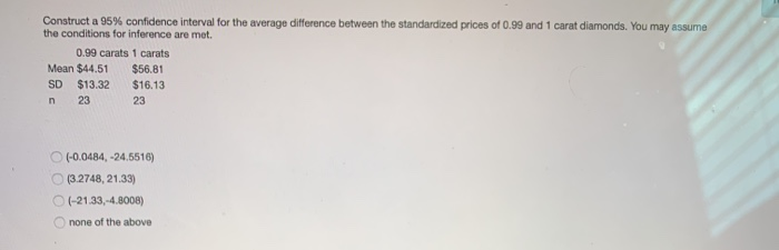 Solved Construct a 95% confidence interval for the average | Chegg.com
