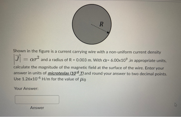 Solved R J = Shown in the figure is a current carrying wire | Chegg.com