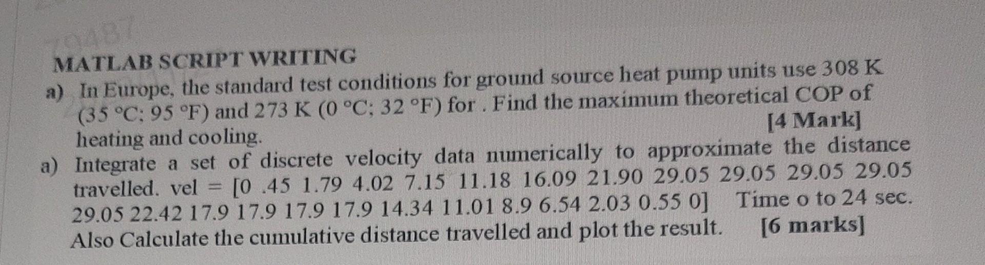 Solved MATL AB SCRIPT WRITING a) In Europe, the standard | Chegg.com