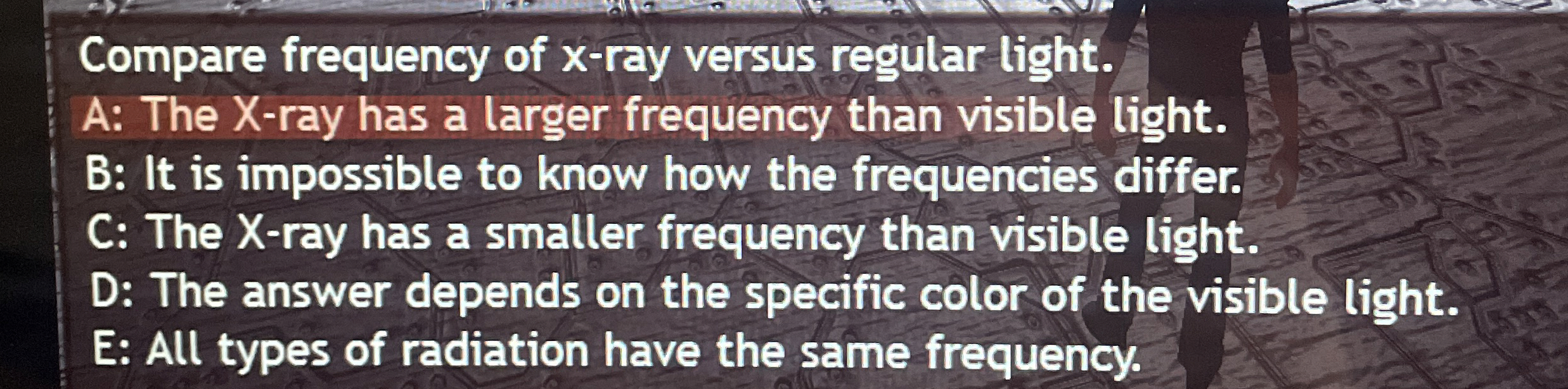 Solved Compare frequency of x-ray versus regular light.A: | Chegg.com