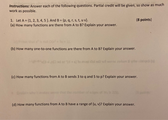 Solved Instructions: Answer each of the following questions. | Chegg.com
