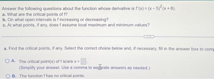 Solved Answer the following questions about the function | Chegg.com