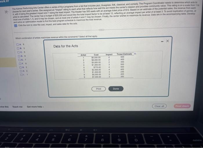 Solved and solve an optimustion model to find the best | Chegg.com