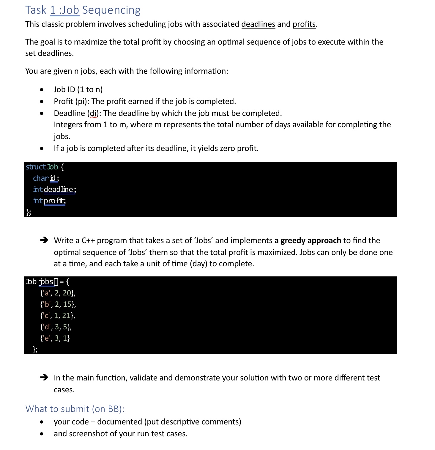 Solved Solve the submission requirements using c++ | Chegg.com