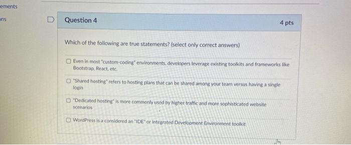 Solved Which of the following are true statements? (select | Chegg.com
