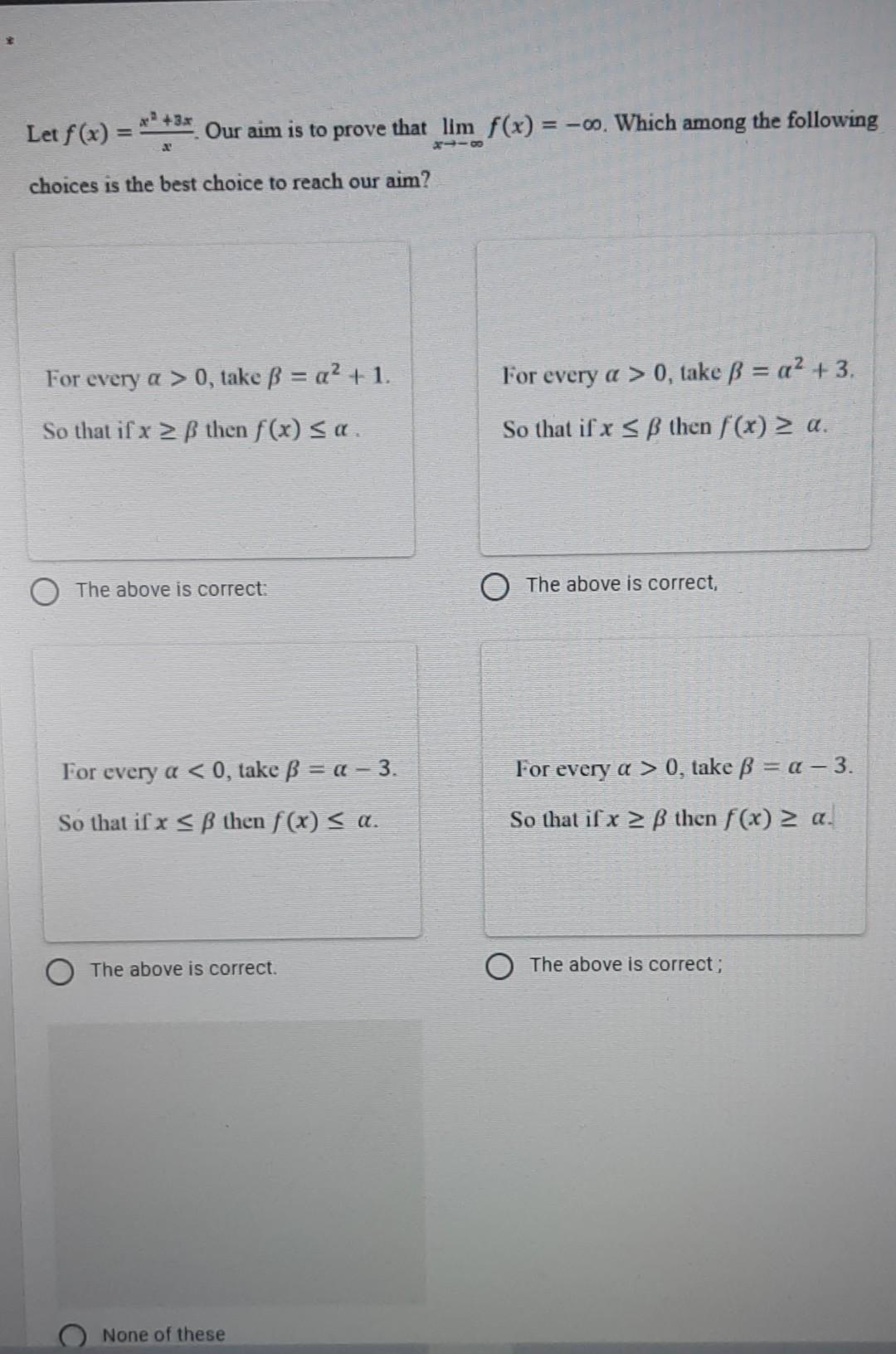 Solved Real Analysis 1 Please solve all 3 MCQs (they are 3 | Chegg.com