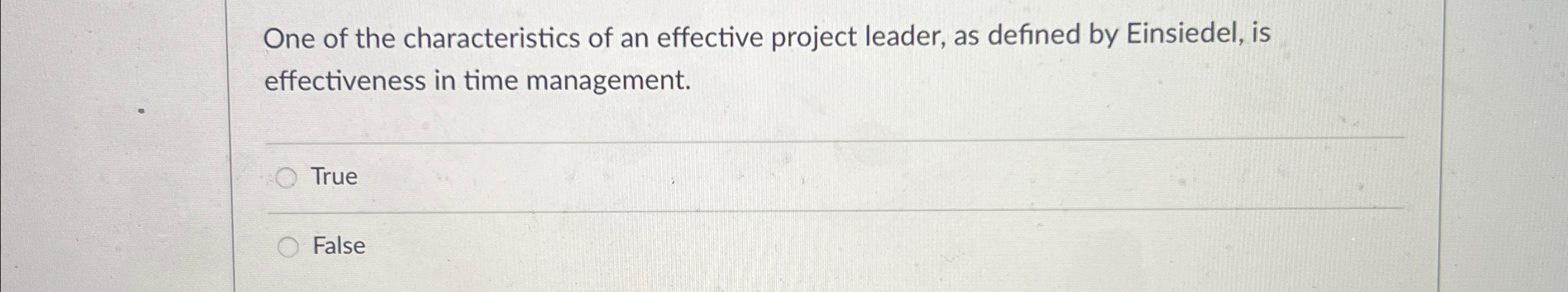 Solved One of the characteristics of an effective project | Chegg.com