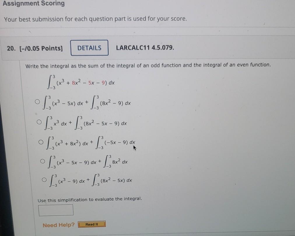 Solved Assignment Scoring Your best submission for each | Chegg.com