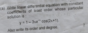 Solved (a) ﻿Write linear differential equation with constant | Chegg.com