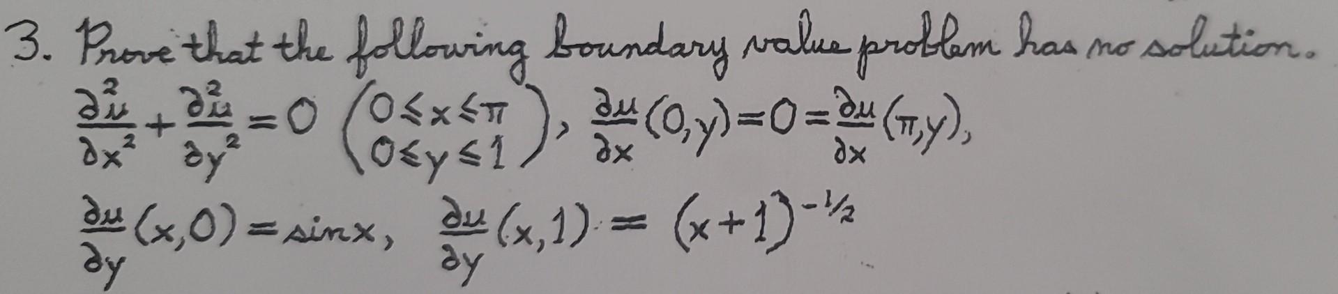 Solved 3. Prove that the following boundary value problam | Chegg.com