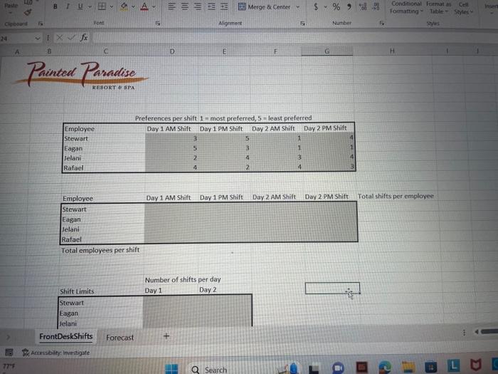 Solved YO22_Excel_Ch10_PS1_Scheduling_Employees Project