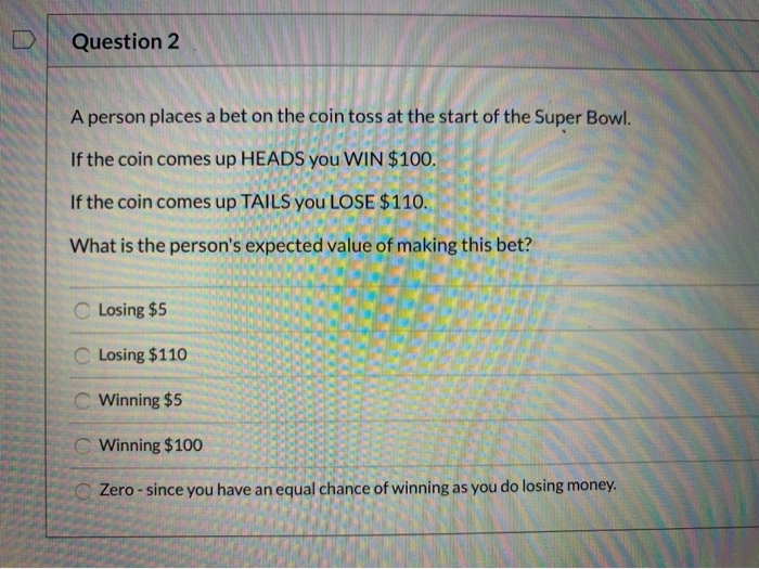 The Coin Toss Bet