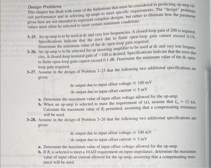 Solved Design Problems This chapter has dealt with some of | Chegg.com