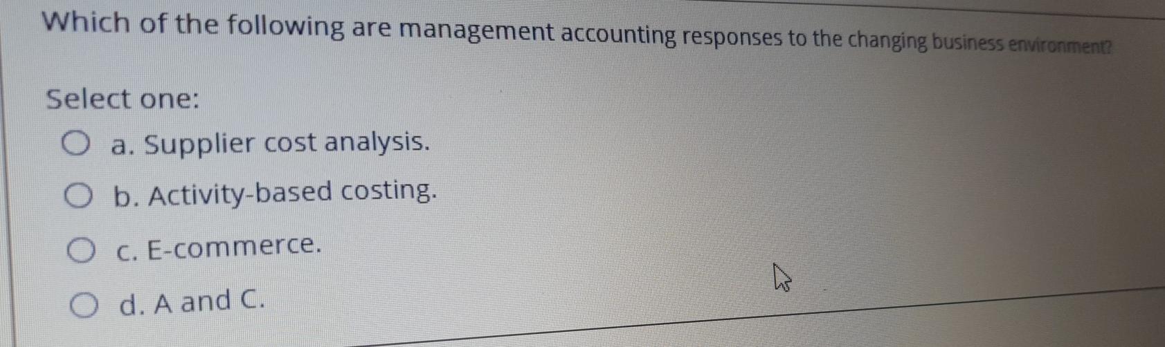 Solved Which of the following are management accounting | Chegg.com